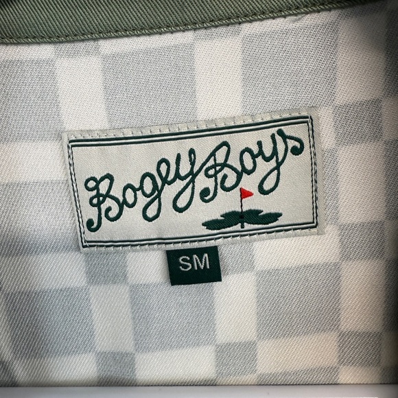 Bogey Boys Green Tile Short Sleeve Button Up Shirt Size Small - Picture 3 of 5